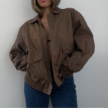 Load image into Gallery viewer, VINTAGE BROWN LEATHER BOMBER
