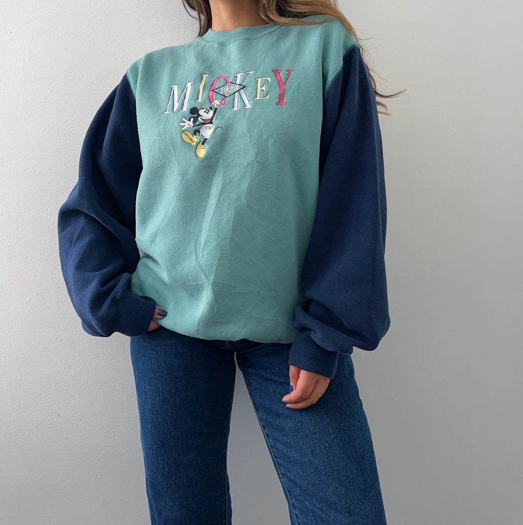 90's Mickey color block sweater