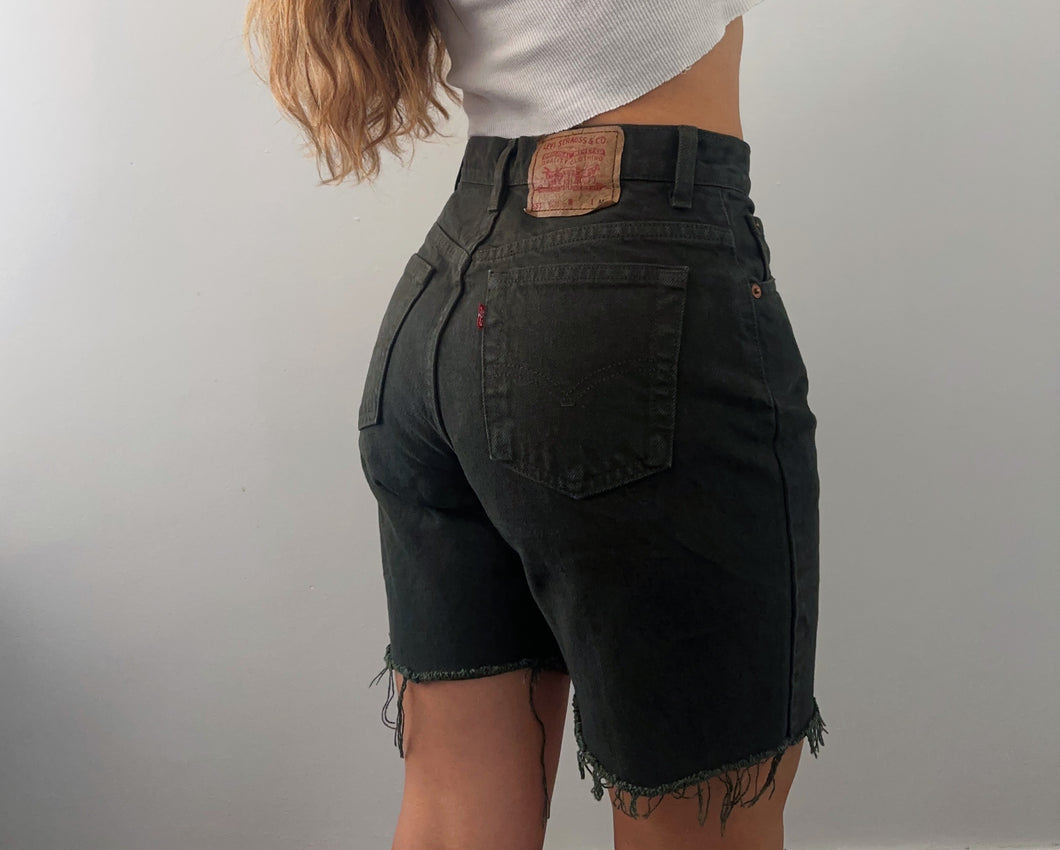 1995 dark olive green Levi shorts