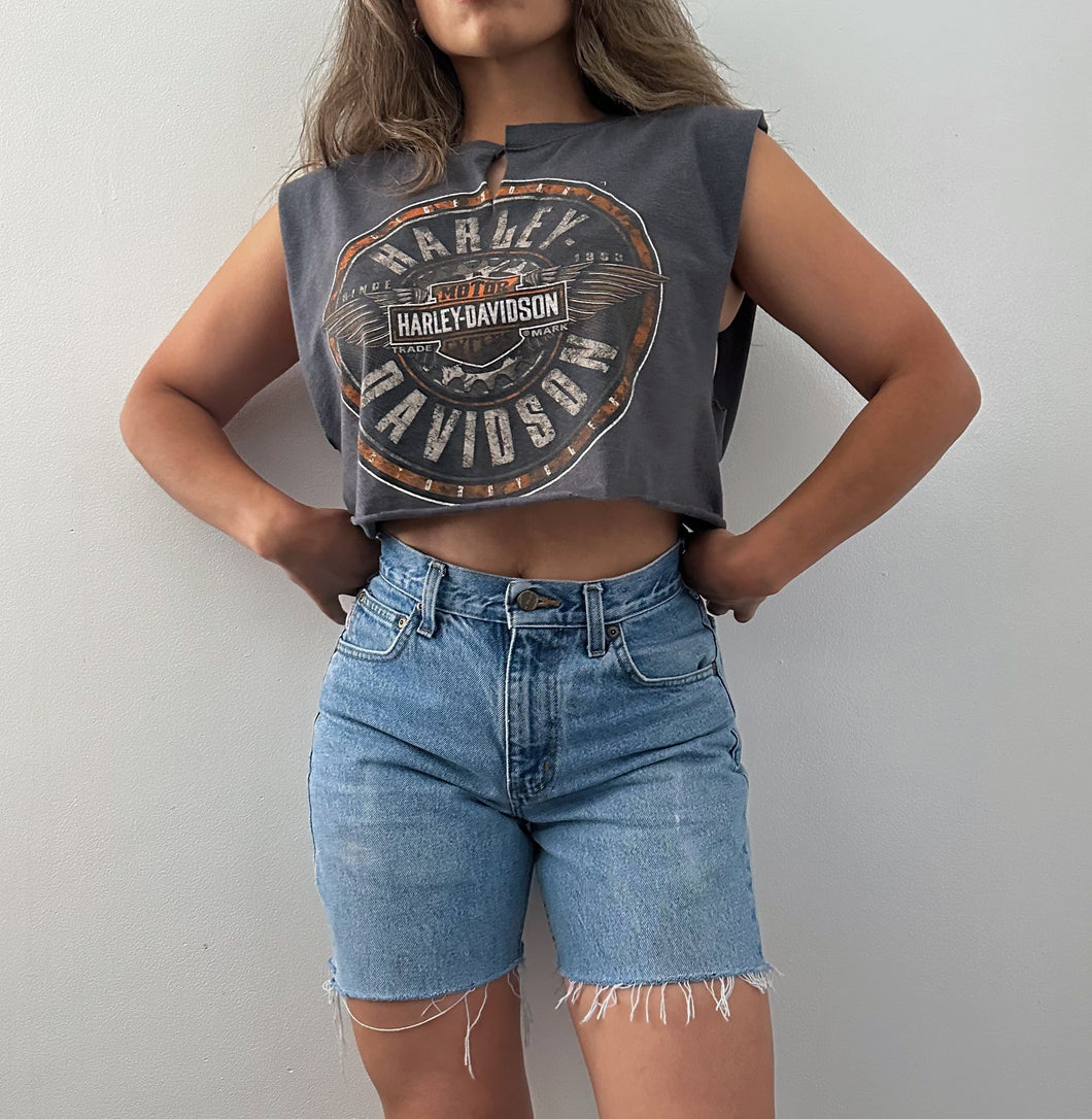 Cropped Honky tonk Harley Davidson tank