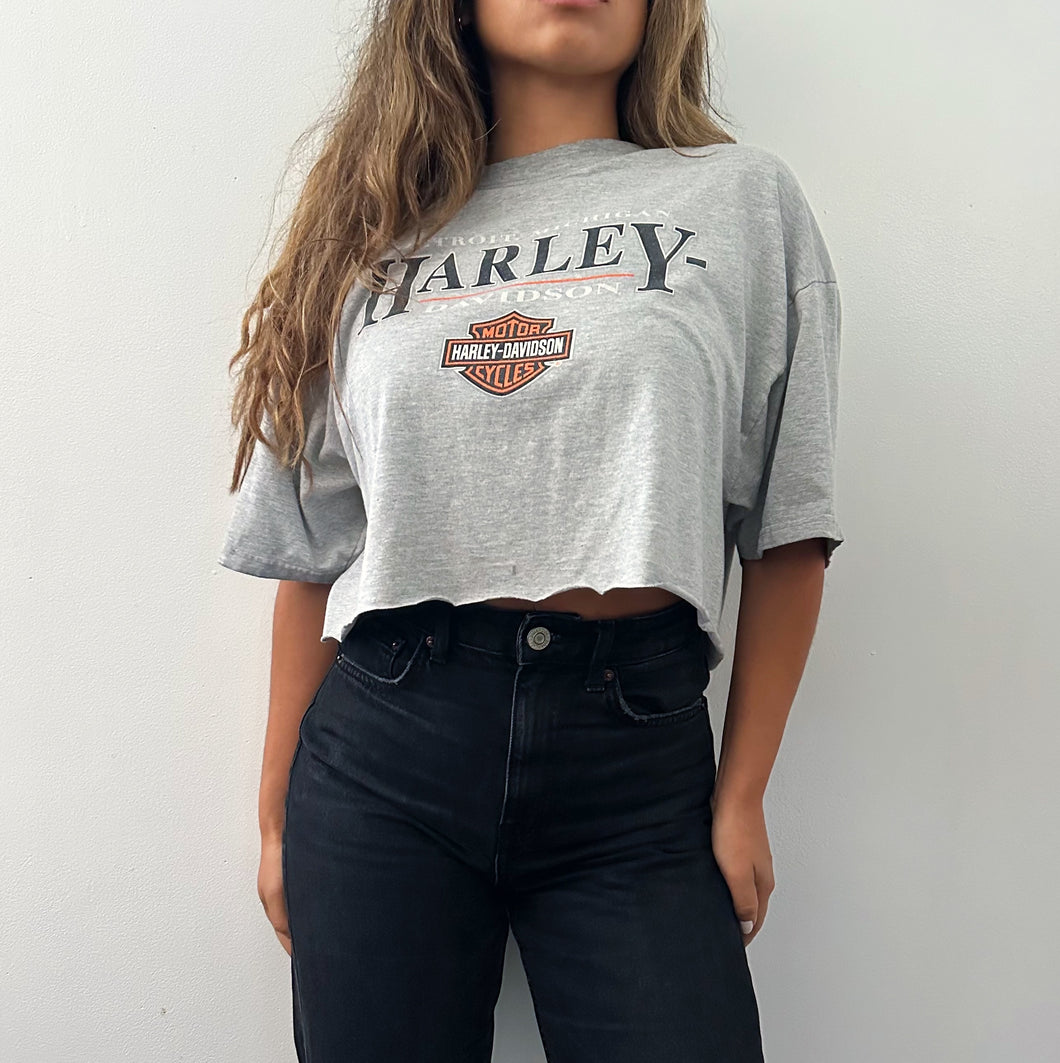 2007 Detroit cropped Harley Davidson tee