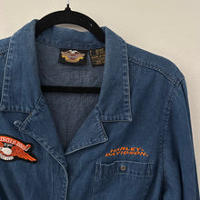 Load image into Gallery viewer, 2003  Harley Davidson tie front crop top
